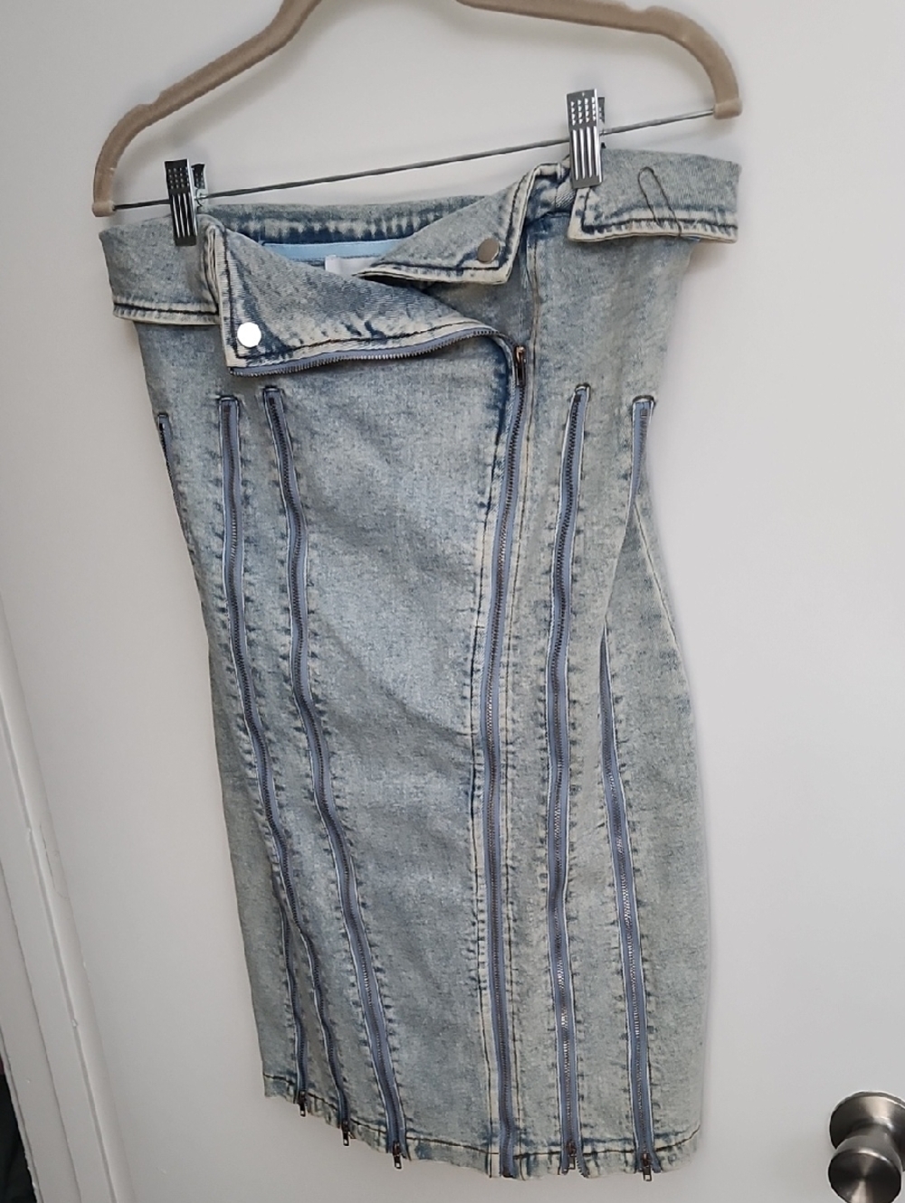 EB Luxe denim mini dress
